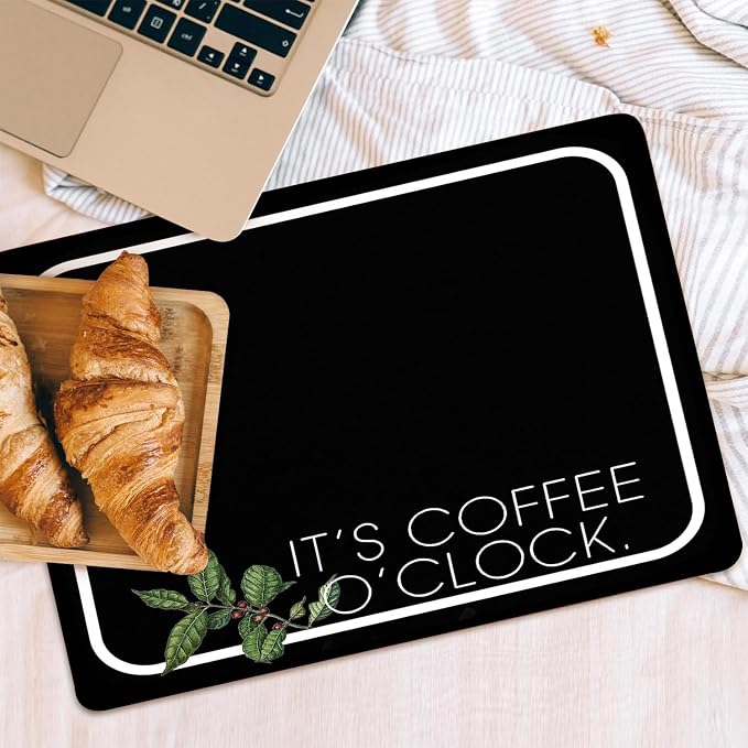 Coffee Bar Mat Rubber Dish Drying Mat - Image 3