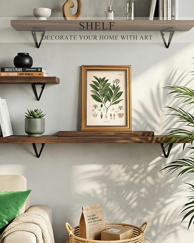 ARPEOTCY Gold Framed Canvas Wall Art, Bay Leaf Wall Decor, Farmhouse Painting - Image 3