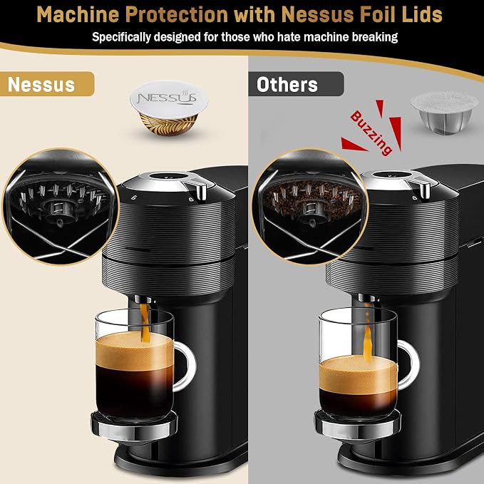 Nessus 200 PCS Original Aluminum Foil Seals Lids from Vertuo Reusable Pods Kit - Image 3