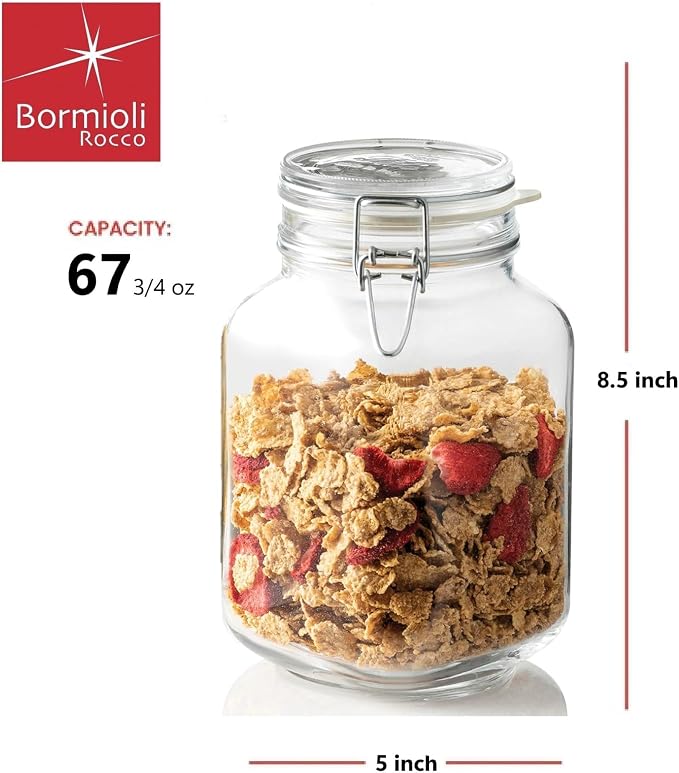 Bormioli Rocco Fido Squared Wide Mouth Glass Jar - Image 2