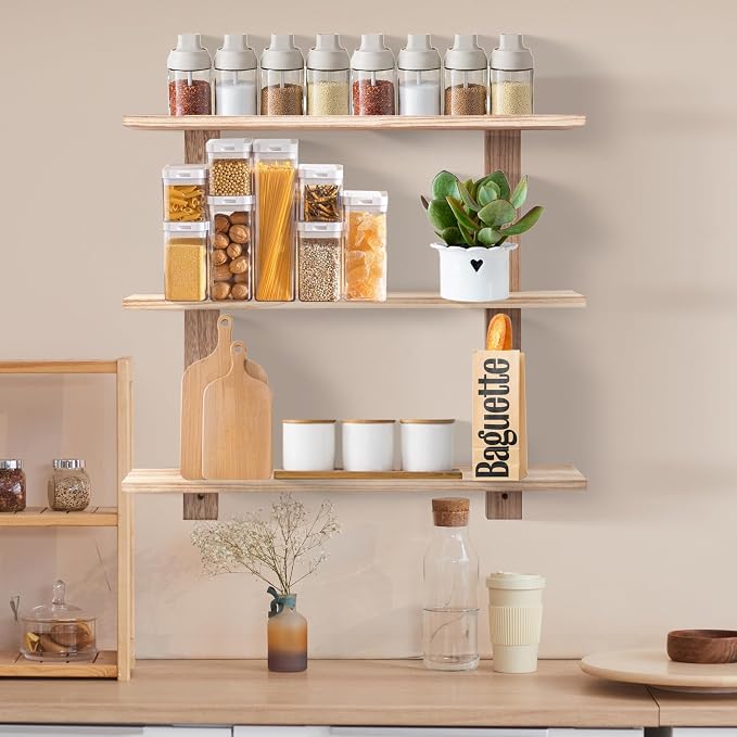 3 Tier Floating Shelves, Long Wall Shelf, Over The Toilet Shelves Bathroom - Image 4