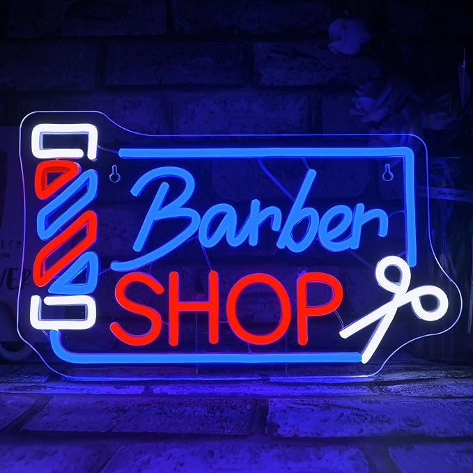 Looklight Barber Shop Neon Sign Barber Pole Led Signs by LooklightNeonSign