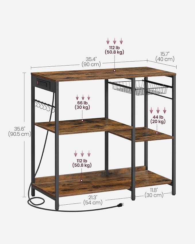 VASAGLE Baker's Rack, Coffee Bar Stand - Image 3