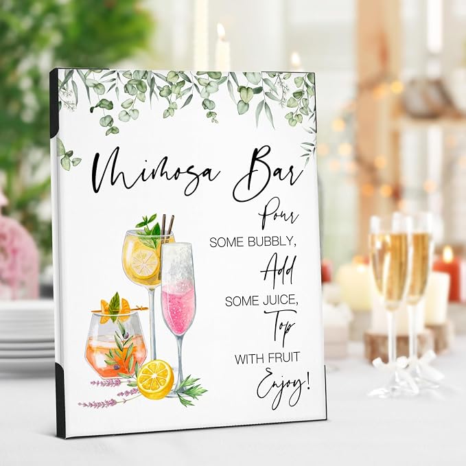Mimosa Bar Sign for Wedding & Party, Boho Mimosa Bar Wooden Sign for Wedding - Image 4