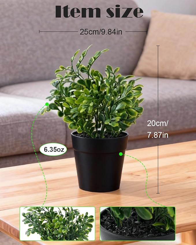 Fake Eucalyptus Potted Artificial Plant – Small Faux Eucalyptus - Image 2