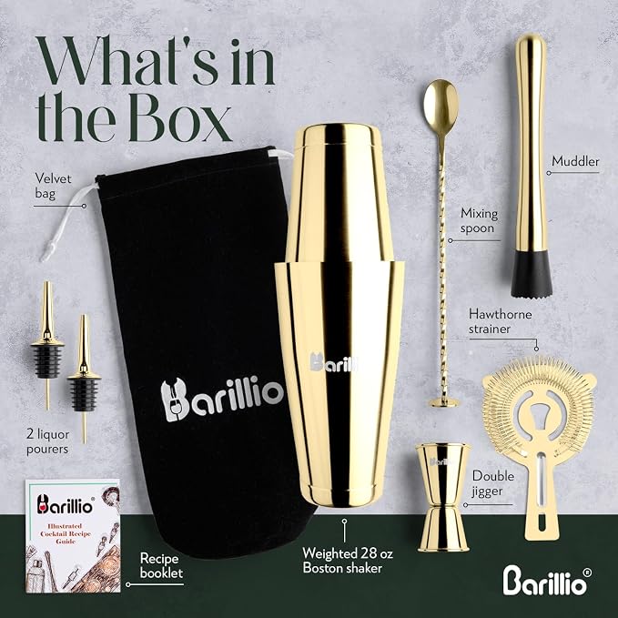 Barillio Gold Boston Shaker Set - Image 2