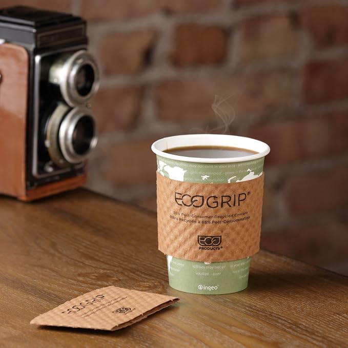 ECO PRODUCTS Recycled Coffee Cup Sleeves, Case Of 1300, Fits 10-20oz Hot Cups - Image 5