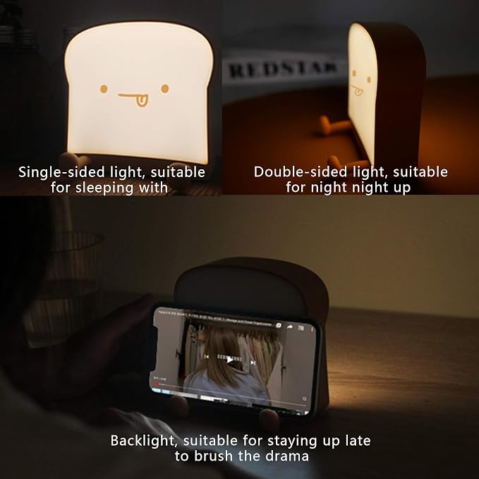 QANYI Cute Night Light Toast Bread LED Night lamp - Image 2