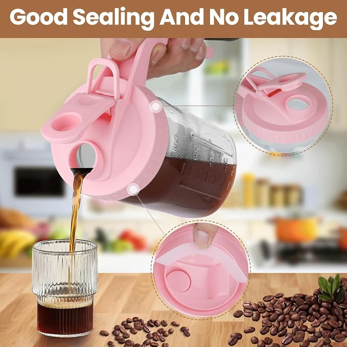 Cold Brew Coffee Maker, 32 oz Mason Jar Pitcher - Image 3