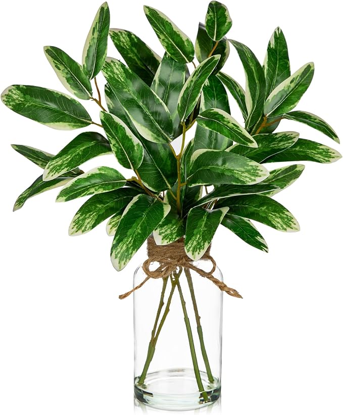 Real Touch Faux Eucalyptus Stems in Vase by VillaComo