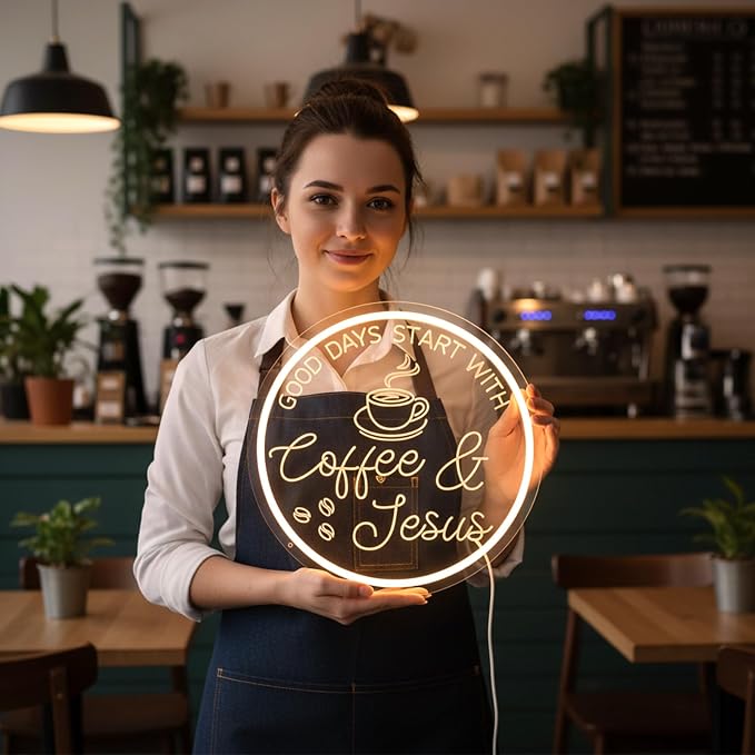 Coffee Bar Neon Sign, Warm White LED Coffee Light - Image 8