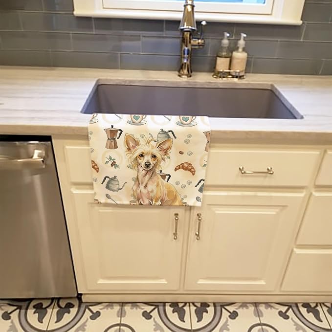 Caroline's Treasures Hairless Palomino Chinese Crested Coffee Bar Kitchen Towel - Image 2