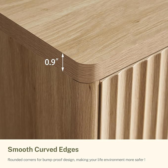 TEENFON 63" Fluted Buffet Sideboard Cabinet - Image 7
