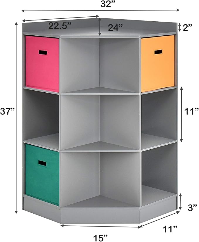 HONEY JOY Kids Toy Storage Organizer, 9-Cubby Toy Bin Organization Storage - Image 3