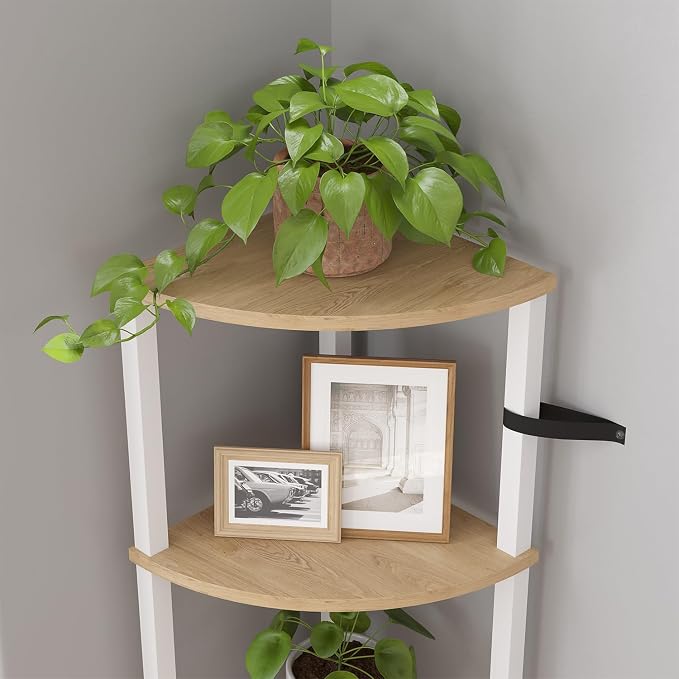 VIMBER Corner Shelf, 5-Tier Corner Bookshelf, Industrial Corner Ladder Shelf - Image 7
