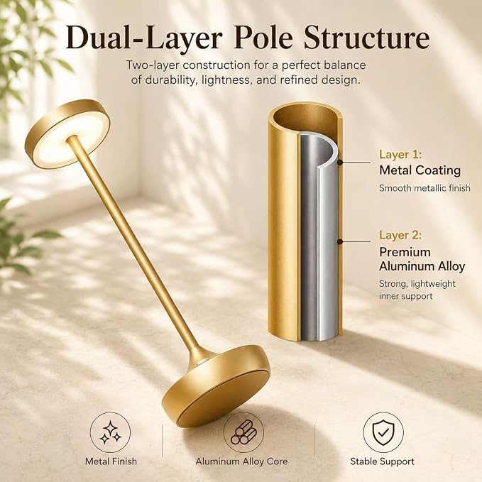 YHT 72Hrs Cordless Table Lamps, Rechargeable 6000mAh LED Outdoor LED Battery - Image 5