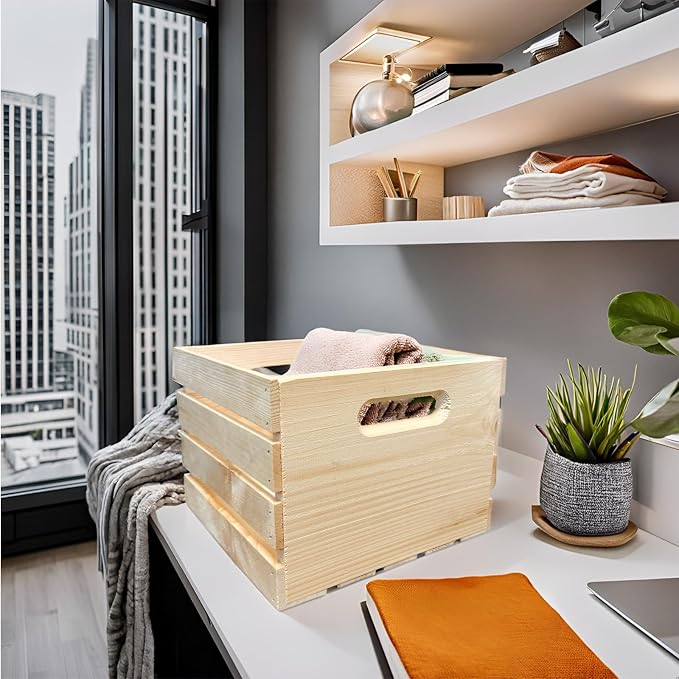 Wilson Wood Unfinished Cube Pine Crate - Image 6