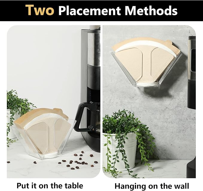Kamehame Coffee Filter Holder, Wall Mount Coffee Filter Dispenser Rack - Image 5
