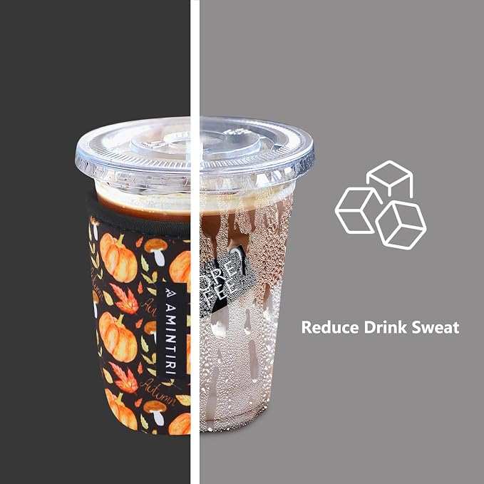 3 Pack Reusable Sleeve for Iced Coffee Cup, Coffee Neoprene Sleeve for Iced&Hot - Image 2