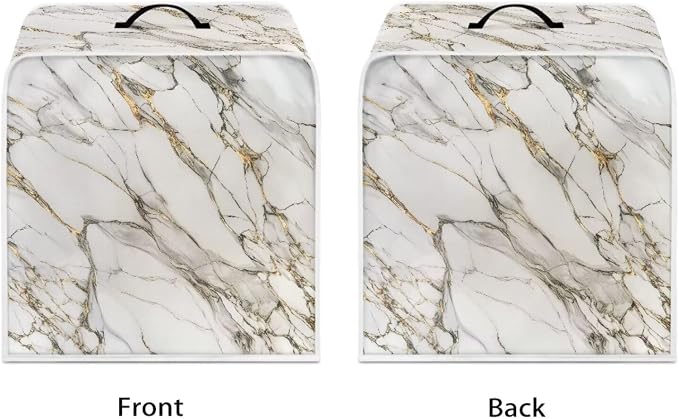 White Marble Coffee Machine Cover Dust Coffee Maker Cover - Image 2