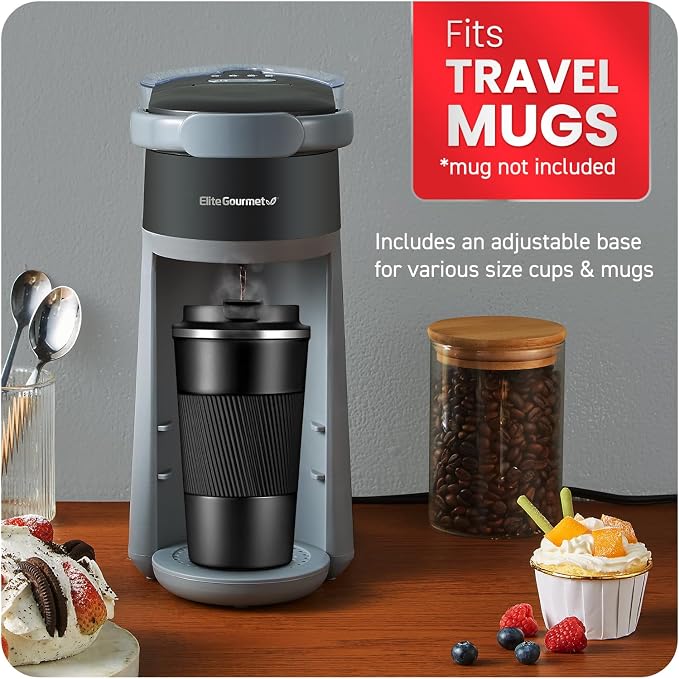 Elite Gourmet EHC323 Rapid Brew Technology 2-in-1 Capsule Coffee Maker - Image 5