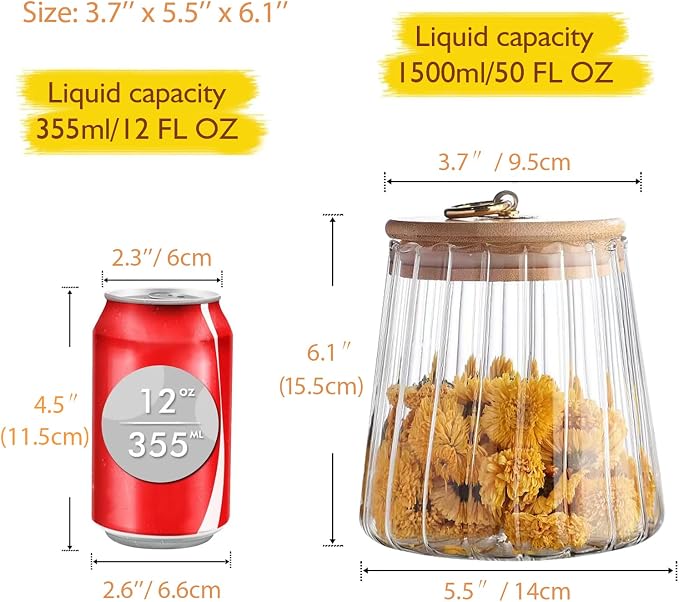 Viovian 50 FL OZ Large Glass Storage Jar - Image 3