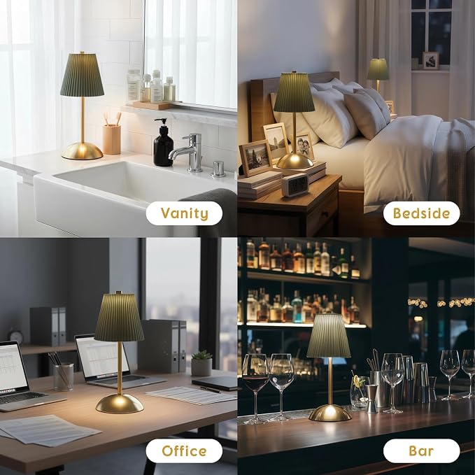 2-Pack Cordless Table Lamps LED, Small Wireless Battery Operated Lamp, 3 Color - Image 6