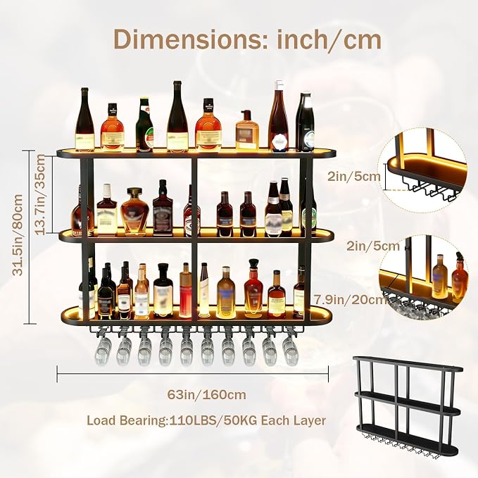 Metal Wall Mount Wine Rack - Image 2