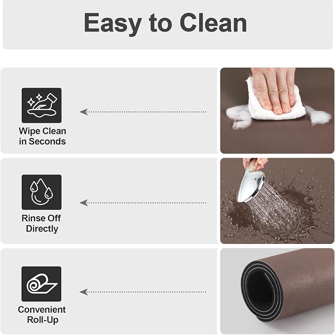 Ecotrim Absorbent Coffee Mat, Stain Hiding PU Leather Surface, Non-Slip Natural - Image 3