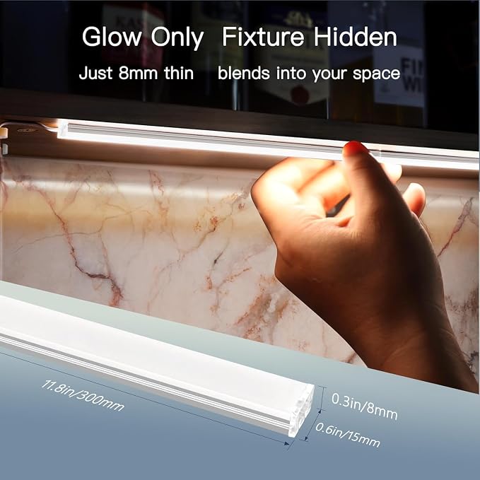 V4light Under Cabinet LED Lighting, 6 Pack Ultra Slim Aluminum Light Bars - Image 5