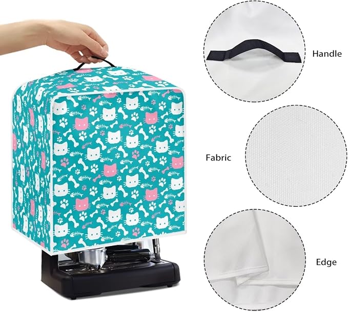 Cat'S Paw Print Bone Coffee Machine Covers Folding Covers - Image 5