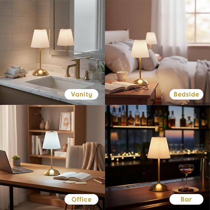2-Pack Cordless Rechargeable Table Lamps, LED Small Battery Operated Lamp - Image 6