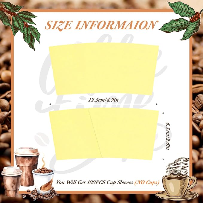 Disposable Coffee Cup Sleeves Corrugated Kraft Paper Coffee Cup Sleeves Holder - Image 2