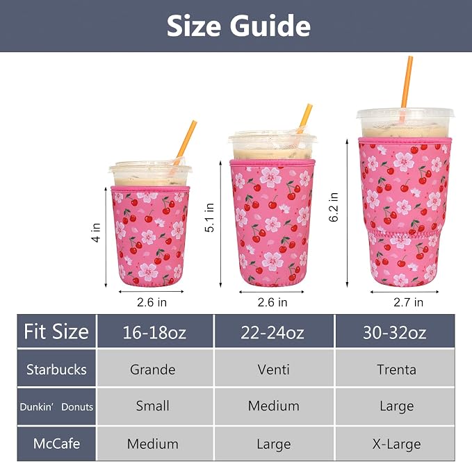 3 Pack Reusable Iced Coffee Sleeves - Image 2
