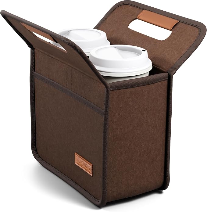 Fluxynara 2-Cup Reusable Felt Drink Carrier by FLUXYNARA