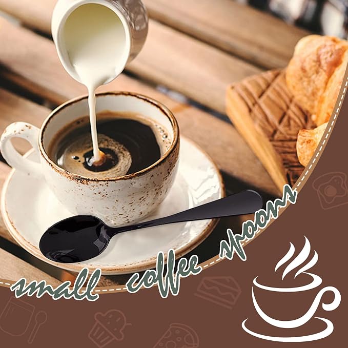 8pcs Demitasse Espresso Spoons, 4.9 Inches Stainless Steel Mini Coffee Spoon - Image 5