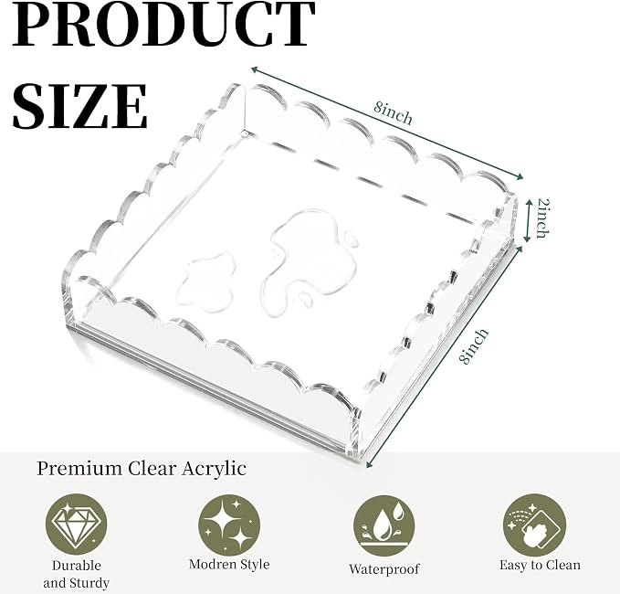 Scalloped Acrylic Tray with Magnetic Mat - Image 2