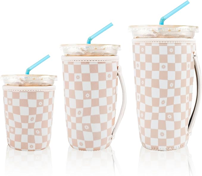 KJQJLY 3 Pack Reusable Iced Coffee Sleeves by KJQJLY