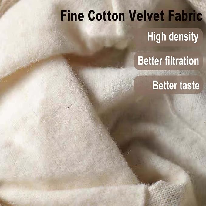 Reusable Coffee Sock Filter-Cloth-with Stainless Steel Handle-Cream-2 Pack | - Image 4