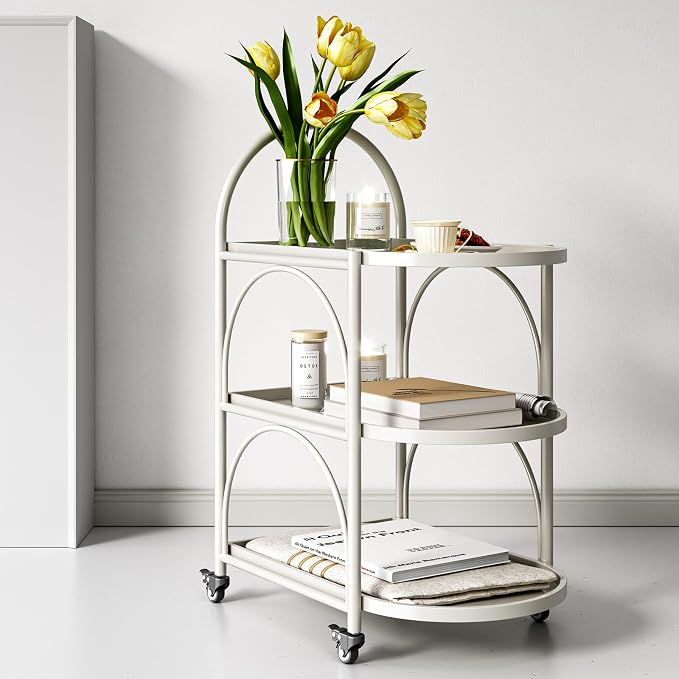 Bar Cart, Metal Serving Cart for The Home, Small Coffee Cart, Drink Cart - Image 6