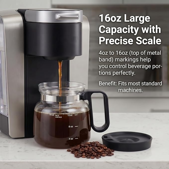 Coffee Pot Mug, 16oz Clear Heat-Resistant Glass Cup - Image 6