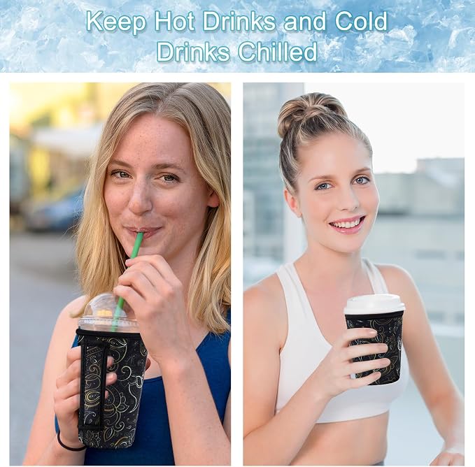 3 Piece Reusable Iced Coffee Sleeves Insulated Coffee Sleeves - Image 5