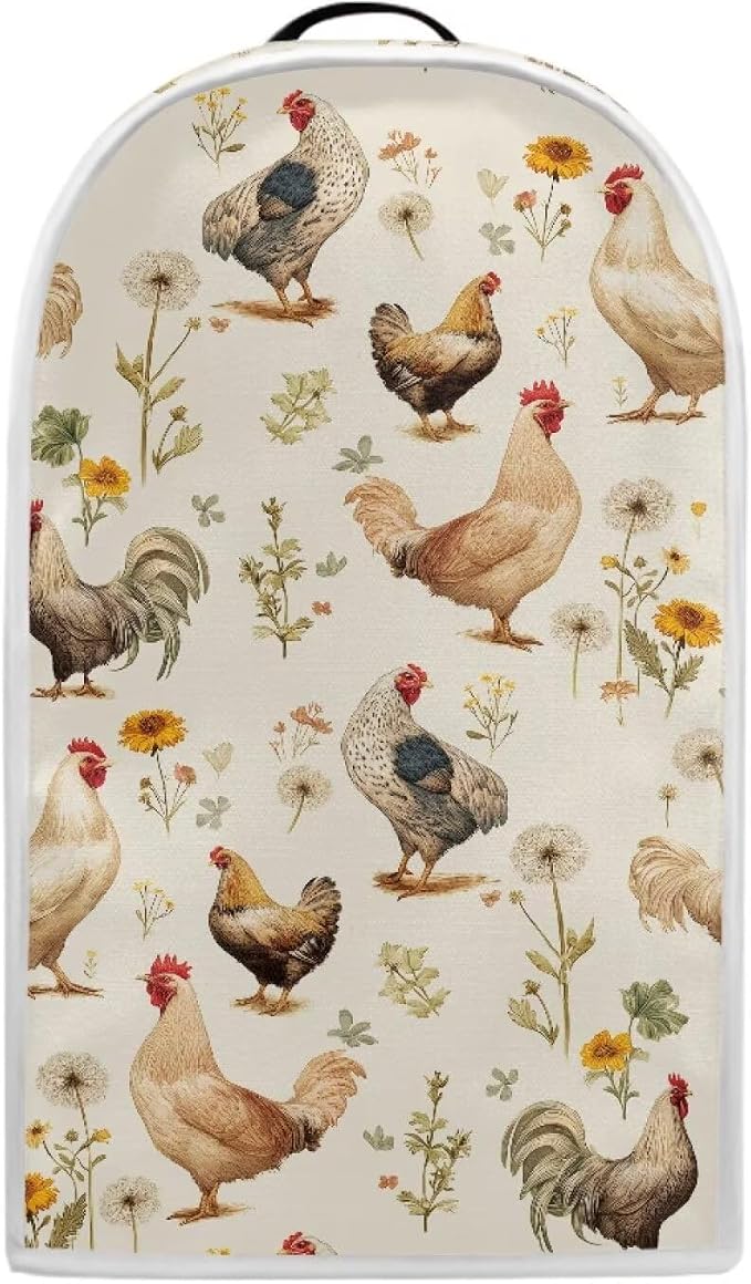 Flowers Rooster Kitchen Appliance Cover – Rustic Farmhouse Style - Image 2