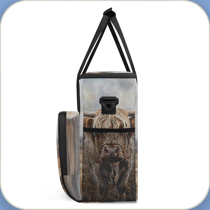 Highland Cow Funny Coffee Maker Carring Bag, Large Insulated Storage Organizer - Image 4