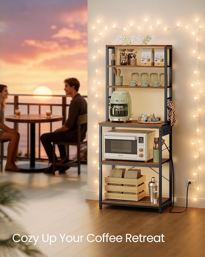 VASAGLE Bakers Rack with Power Outlet, 23.6 Inches Coffee Bar - Image 7