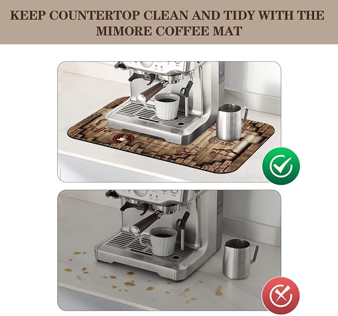 Absorbent Coffee Bar Mat for Espresso Machine Countertops - Image 6
