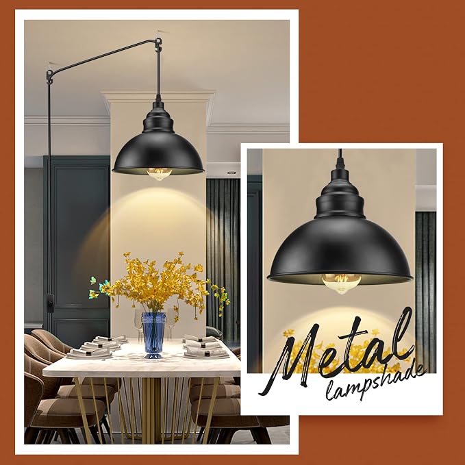 Plug in Pendant Light, 15FT Hanging Lights - Image 2