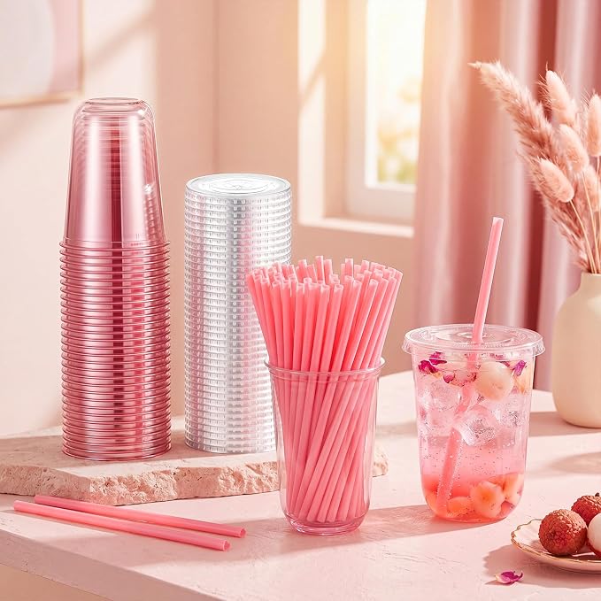 Ziliny 50 Sets Clear Plastic Cups - Image 2