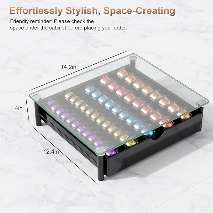 gianotter Crystal Tempered Glass Vertuo Pod Holder Drawer, Compatible - Image 3
