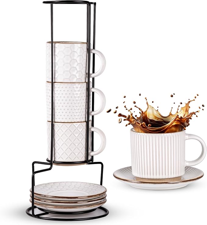 GBhome 6OZ Stackable Coffee Mugs by GBhome